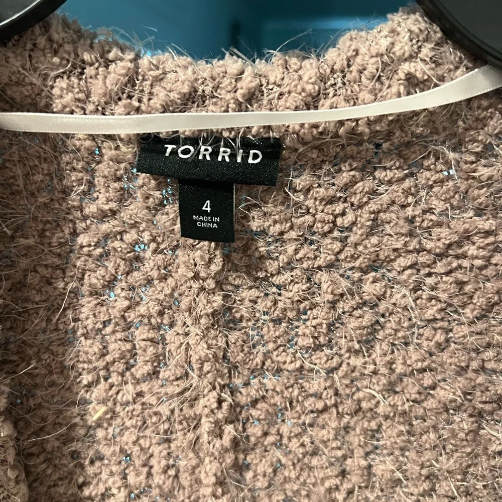 Torrid Cozy Brown Open-Front Cardigan - Picture 2 of 2